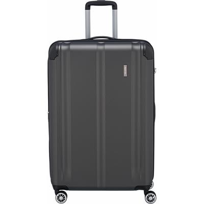 Hartschalen-Trolley TRAVELITE "CITY Reisekoffer Hartschale", Gr. 113 l, grau (anthrazit), ABS, matt, unifarben, Basic, Koffer, mit TSA-Schloss, robustes ABS Reisegepäck