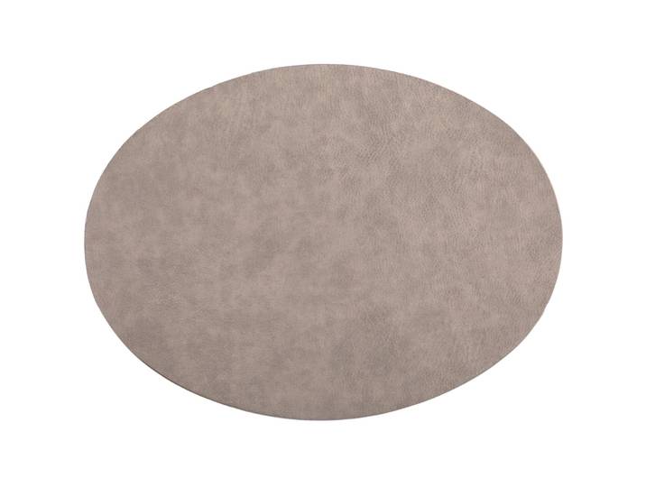 ZICZAC Tischset Troja grau Kunstleder Oval B 33 cm