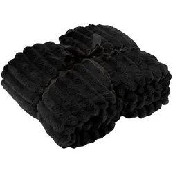 Dutch Decor Kuscheldecke 'Ricky' 150 x 200 cm Raven - Schwarz