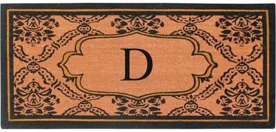 "A1 Home Collections Uriel Bleached Coir Anti-shred Monogrammed Doormat, 30"" X 60"""