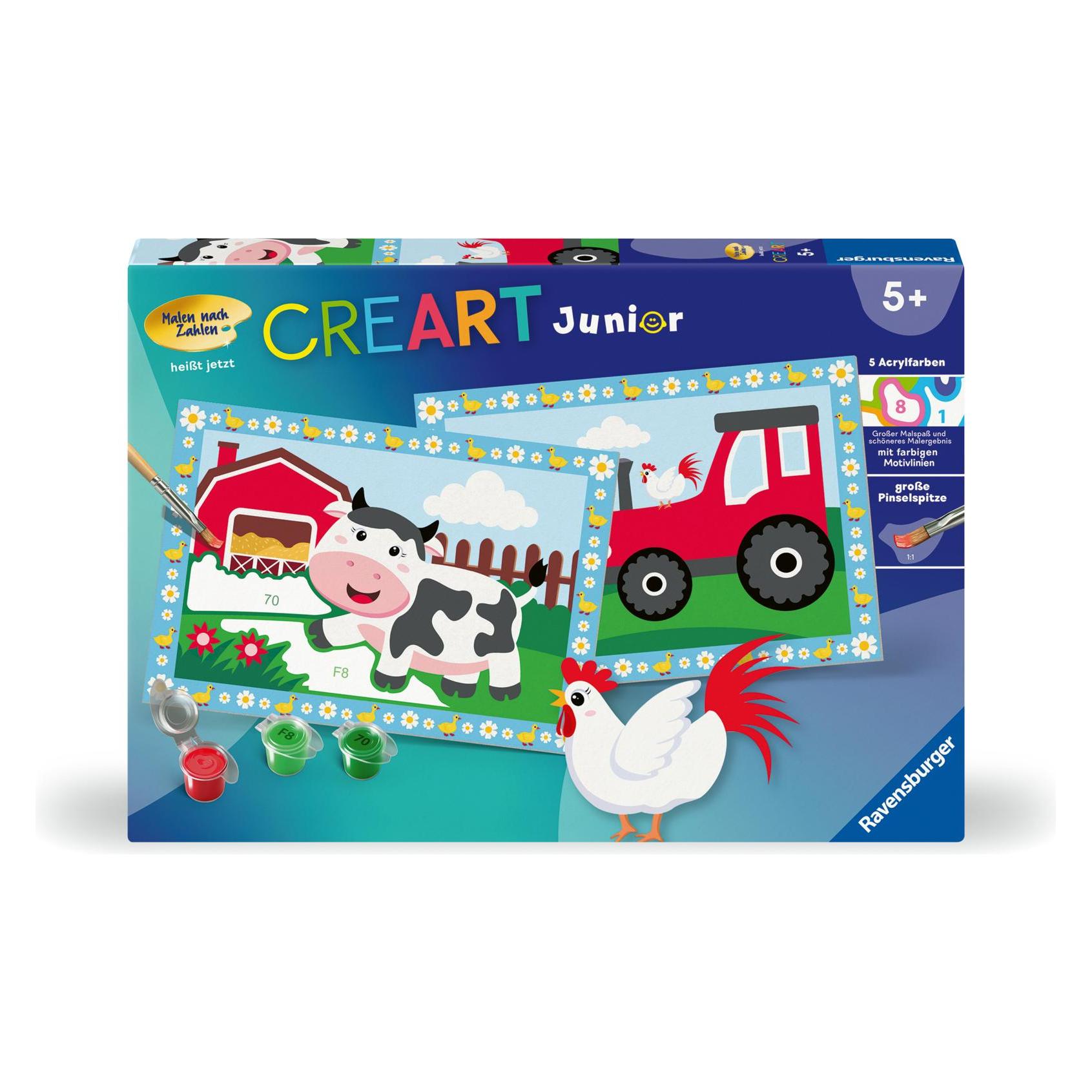 Ravensburger CreArt - Malen nach Zahlen 23947 - Auf dem Bauernhof - Kinder 5-7 Jahre (23947)