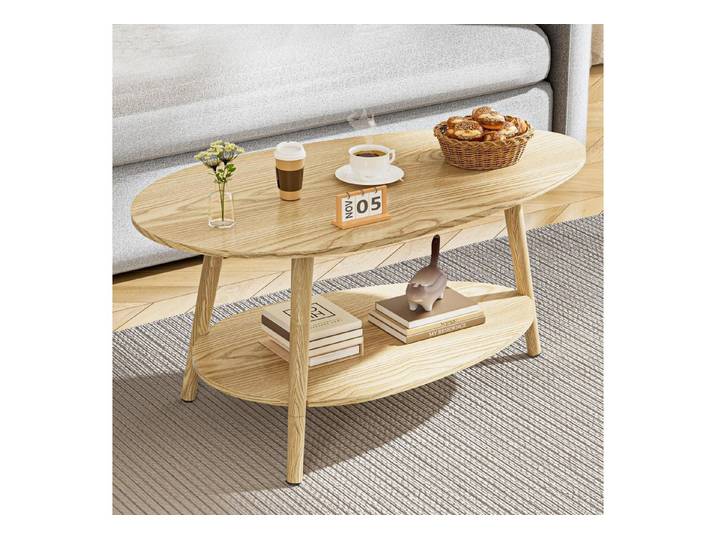 LuxusKollektion Couchtisch Couchtisch oval 2-Ebenen (1-St)