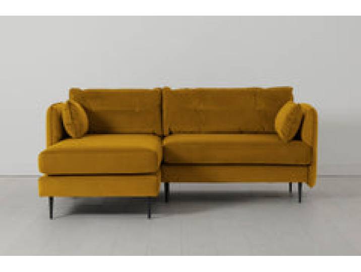 Model 19 Dreisitzer Chaiselongue-Sofa (Links), Senfgelb