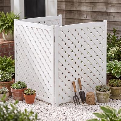 Wood 3-Panel Air Conditioner Fence Screen, Garden Fence Privacy Fence, Trash Enclosure