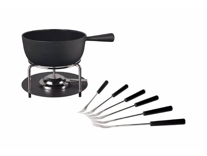 Stöckli Käsefonduegarnitur Aragon Large Classic, 22cm – Fondue Set – schwarz