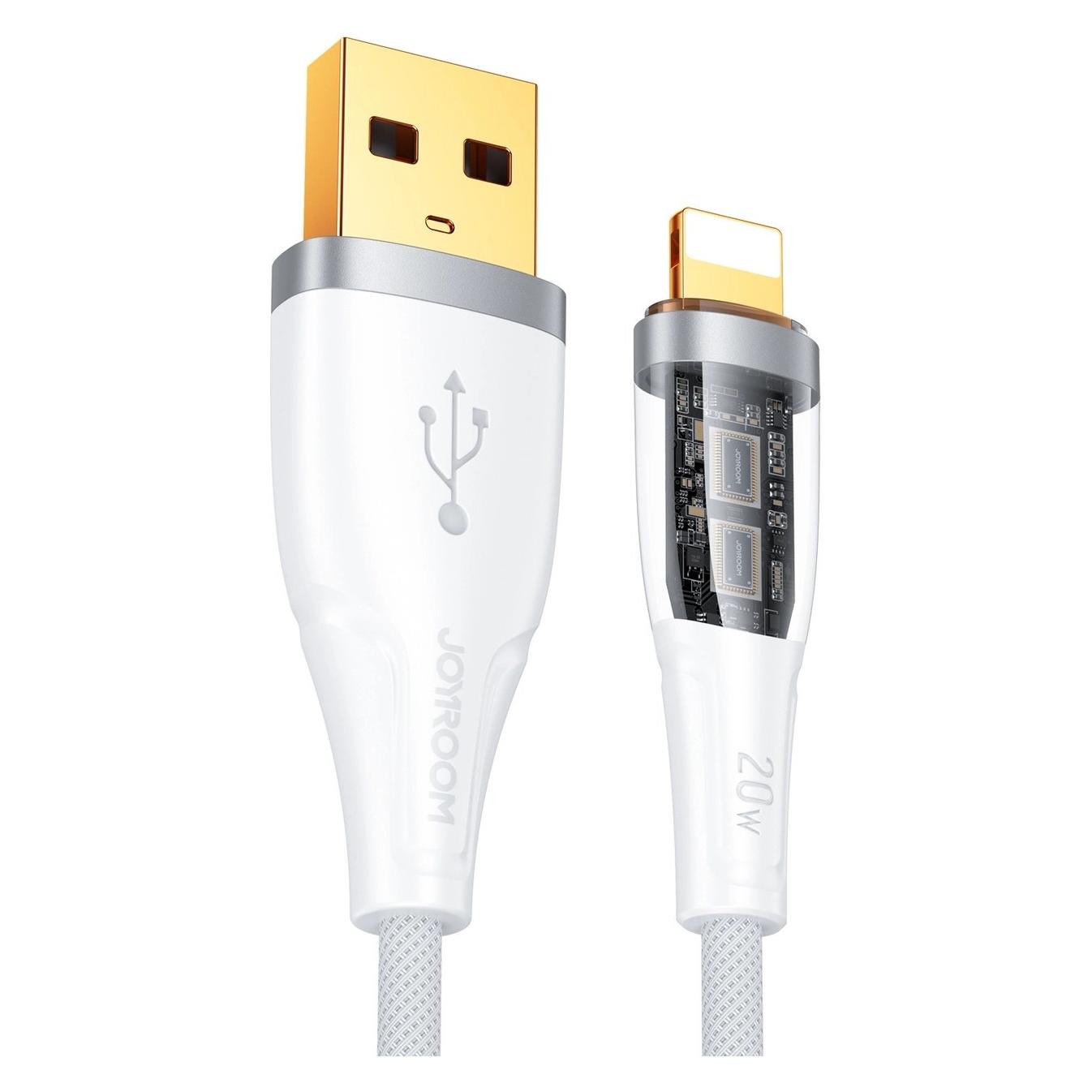 Joyroom S-UL012A3 Intelligent Power-Off Fast Charging Cable USB-A to Lightning 2.4A 1.2m-White (1.20 m) (S-UL012A3)