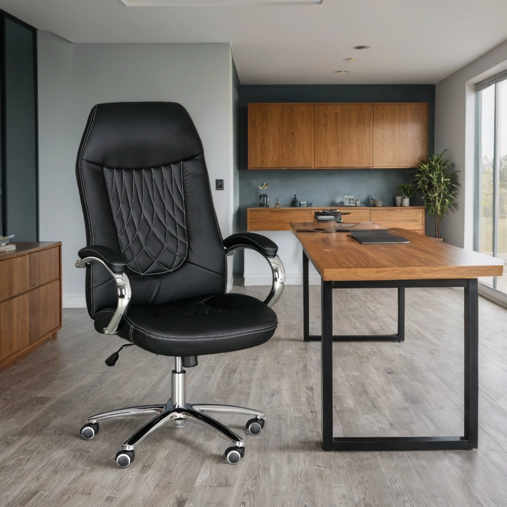 B2B Partner Leder-Chefsessel SUPERIOR, schwarz