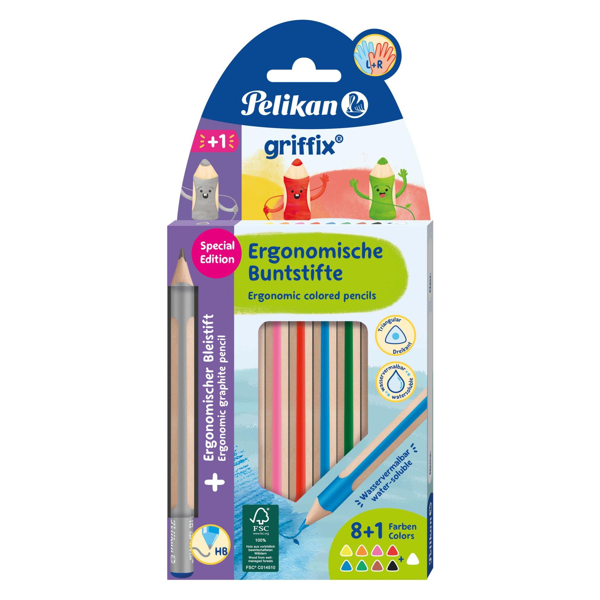 Pelikan Farbstiftetui 8+1ST Griffix WV sortiert (10x) (701334)