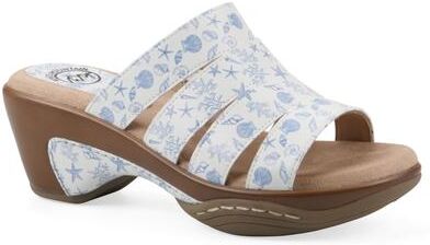 Women's Valora Slip-On Clog Sandal by White Mountain in Oceanblue Seashell (Size 7 M)