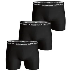Björn Borg 3P Essential Shorts Schwarz Baumwolle Small Herren