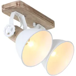 VINTAGE Decken Lampe Ess Zimmer Strahler Holz Beleuchtung schwenkbar weiß