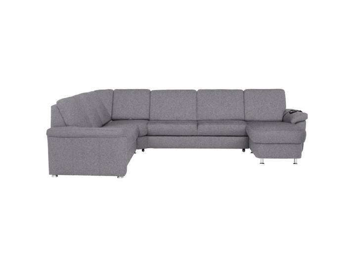 Beldomo System Wohnlandschaft, Grau, Metall, 6-Sitzer, U-Form, 336x240 cm, Typenauswahl, Fußauswahl, Stoffauswahl, seitenverkehrt erhältlich, Hocker individuell planbar, Wohnzimmer, Sofas & Couches, Wohnlandschaften, Wohnlandschaft U-Form