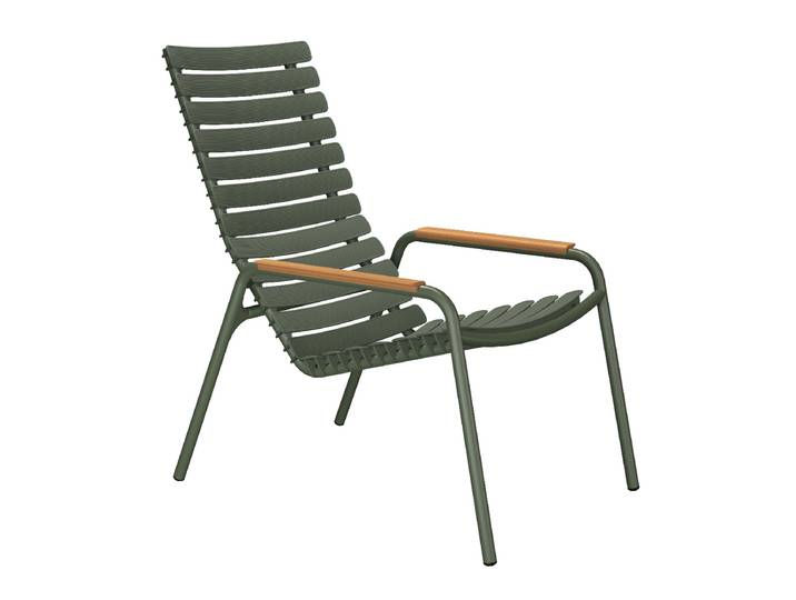 Houe ReCLIPS Loungesessel mit Armlehnen aus Bambus - Olive green