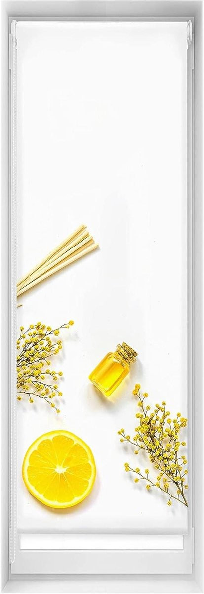 Lichtdoorlatend Rolgordijn met Digitale Print - Limoengroen - 55 x 150 cm
