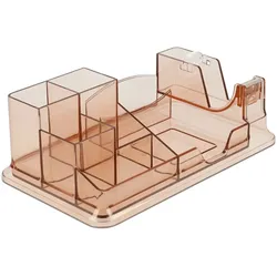 DELOCK Schreibtisch Organizer transparent / braun