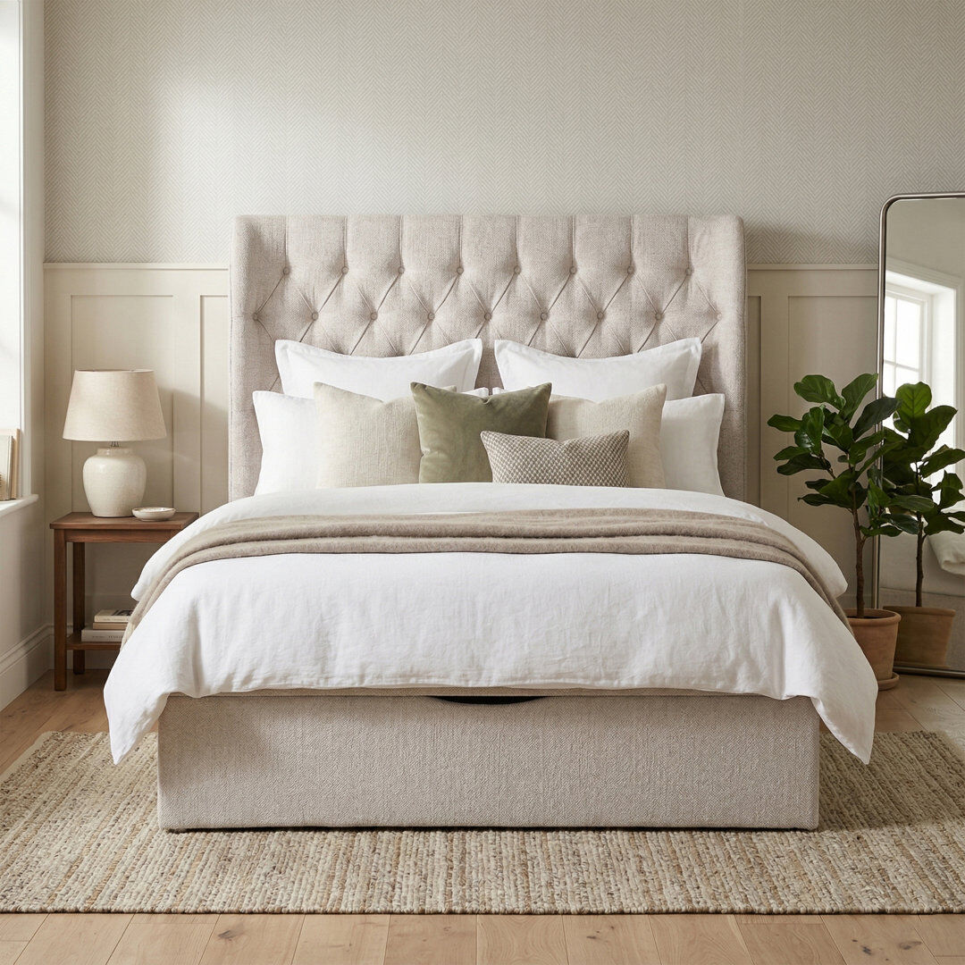 Lark Manor Conti Bed Beige Kingsize (5')