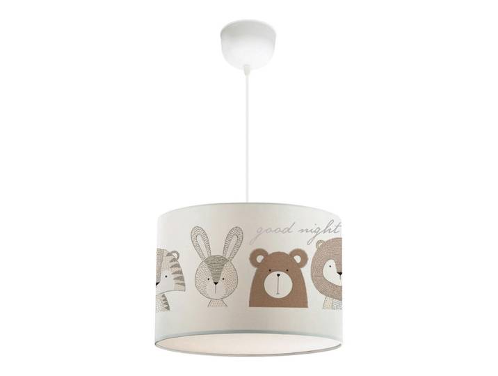 lux.pro Kinderhängeleuchte Rugby, Creme, Braun, Tiere, Rund, E27, 28x70x28 cm, Lampen & Leuchten, Kinderzimmerlampen