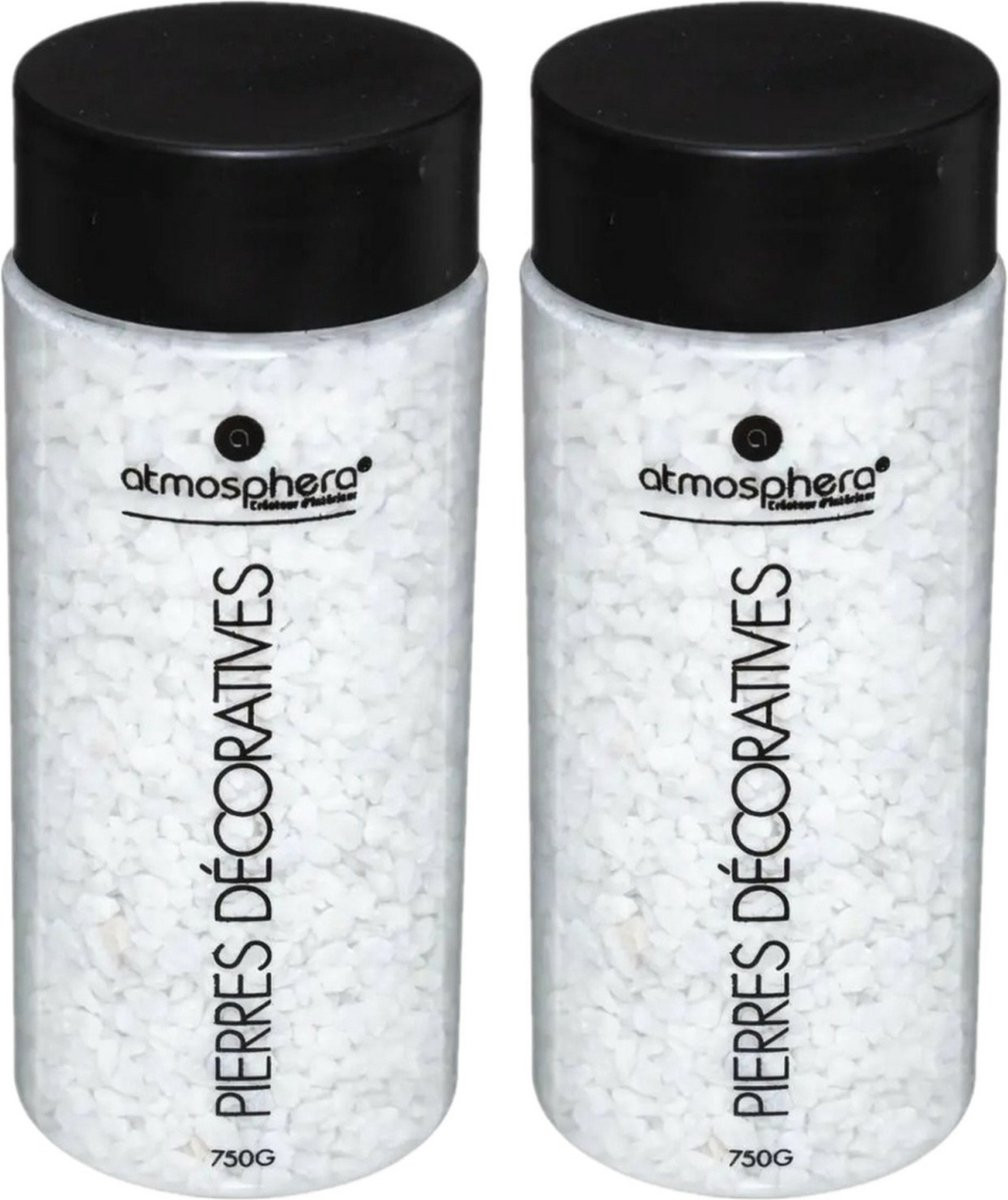 Atmosphera Decoratiestenen Wit Klein Formaat 2x 750 gram voor Aquarium en Vazen