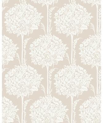 A-Street Prints Zaria Taupe Topiary Wallpaper