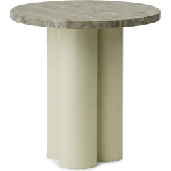 Dit Travertine Silver Tischchen auf sandfarbenen Beinen
