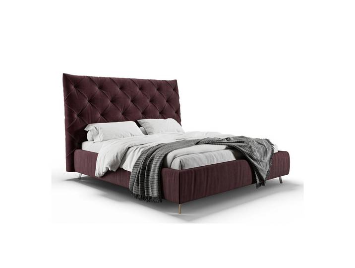 Kawola Polsterbett Anny Violett Velvet, Textil, 200x200 cm, Schlafzimmer, Bett, Polsterbetten