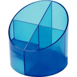 helit Schreibgeräte Multiköcher blau transluzent, 4 Fächer, Ø110mm