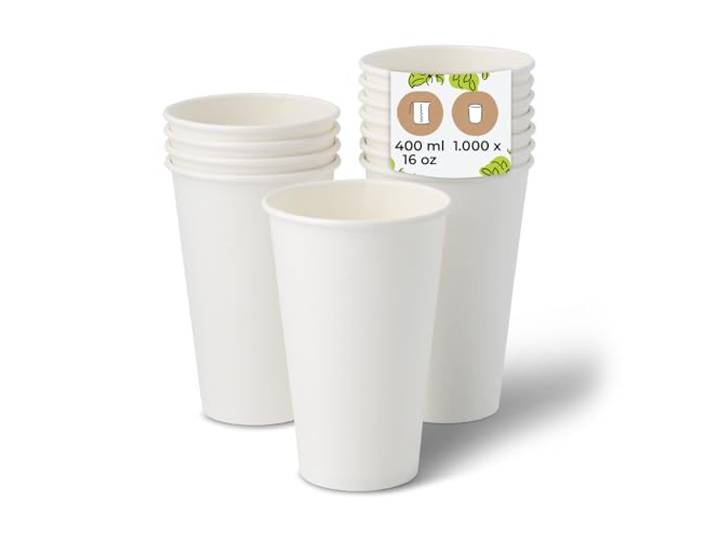 BIOZOYG Pappbecher 1000 Stk 300 ml weiß, Kaffeebecher to go aus Pappe Vielseitig für Kaffee, Cappuccino & Tee - doppelwandig, stapelbar und ideal für Café, Bäckerei, Food Truck & Events