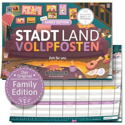 DENKRIESEN - STADT LAND VOLLPFOSTEN® Family Edition – 'Zeit für uns.' | A4 Spielblock