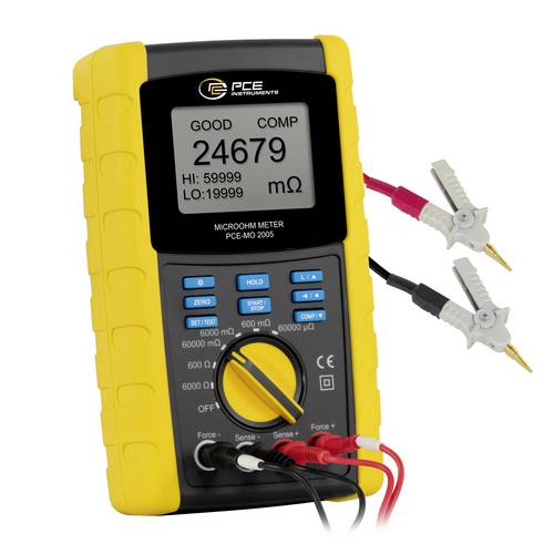 PCE Instruments Ohmmeter PCE-MO 2005 4-Leiter-Messmethode|0 µΩ..6000Ω |6 wählbare Messbereiche |Widerstand Induktivität