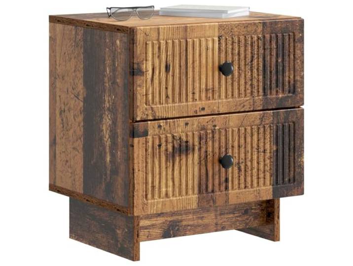 KTHLBRH Nachttisch aus Holz, 2 Stück, 43 x 34 x 47 cm Vintage-Optik, großer Stauraum, funktionales Design, für Schlafzimmer