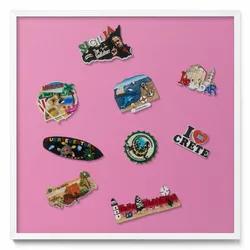 MAGNETTAFEL 50x50 cm Weißer Rahmen Pink
