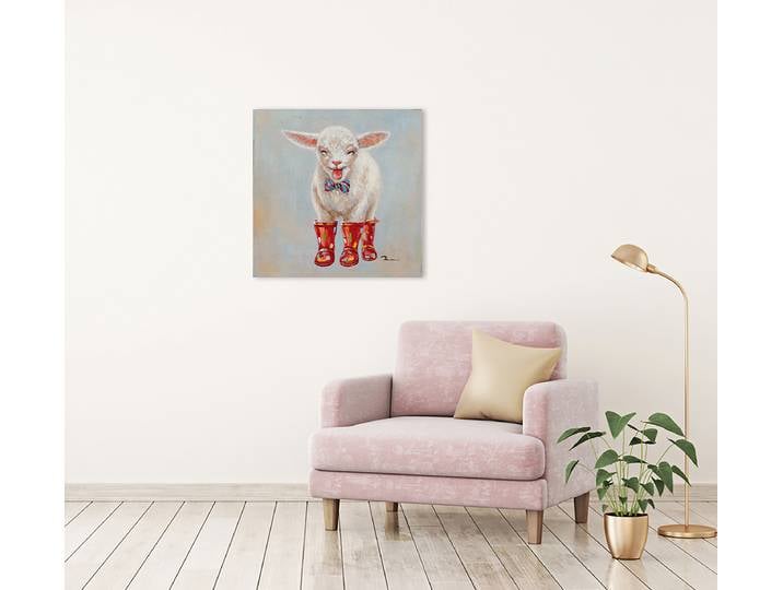Toile d'araignée agneau en bottes Tissu mélangé Multicolore 50 x 50 x 3cm