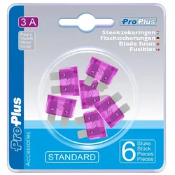 ProPlus 490334 Satz Flachsicherungen Standard 3A violett 6 Stück im Blister KFZ-Sicherungen