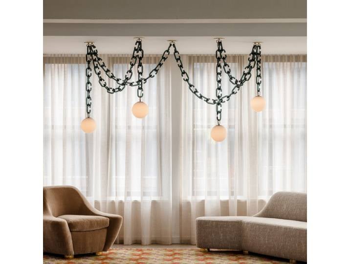Lustre LED Dimmable Funky Chain Of Love, Nouvelle Tendance 2026, Suspension Luminaire pour Salon