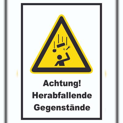 HB-Druck Achtung Herabfallende Gegenstände A0 (841x1189mm) Schild