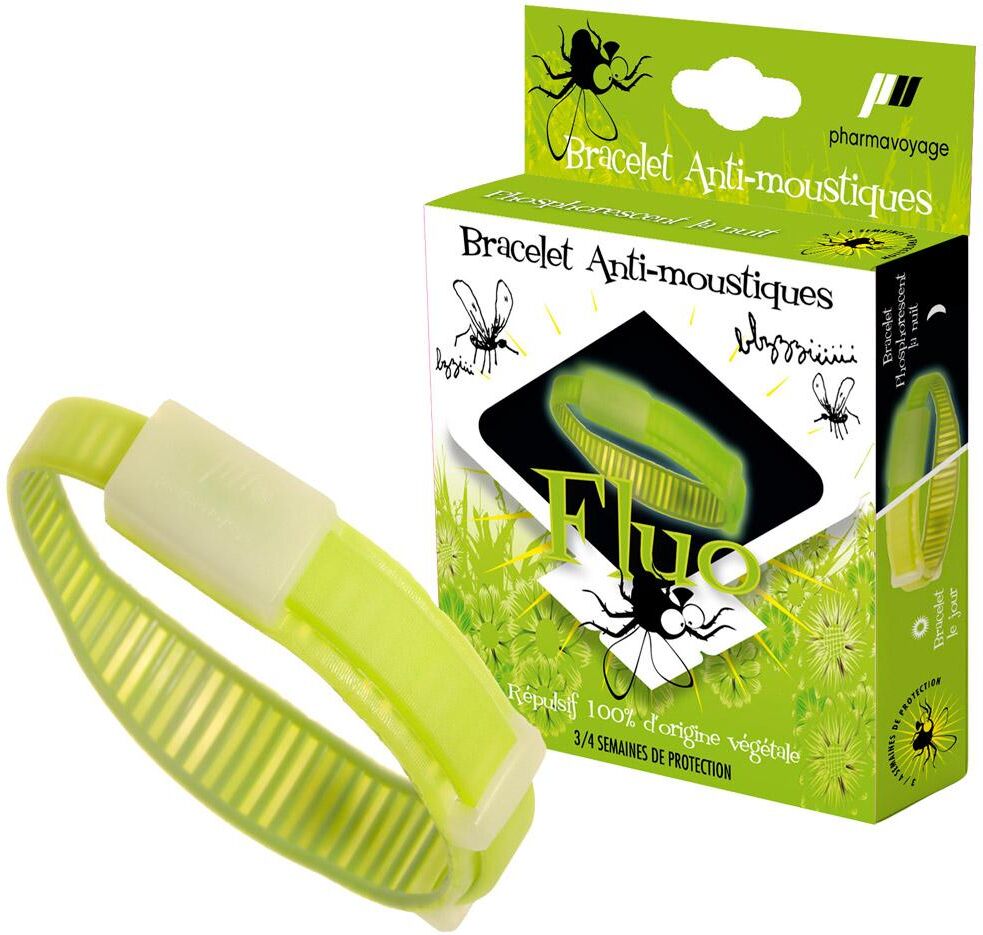 Pharmavoyage  - Bracelet Anti-Moustique Vert - Répulsif Insectes