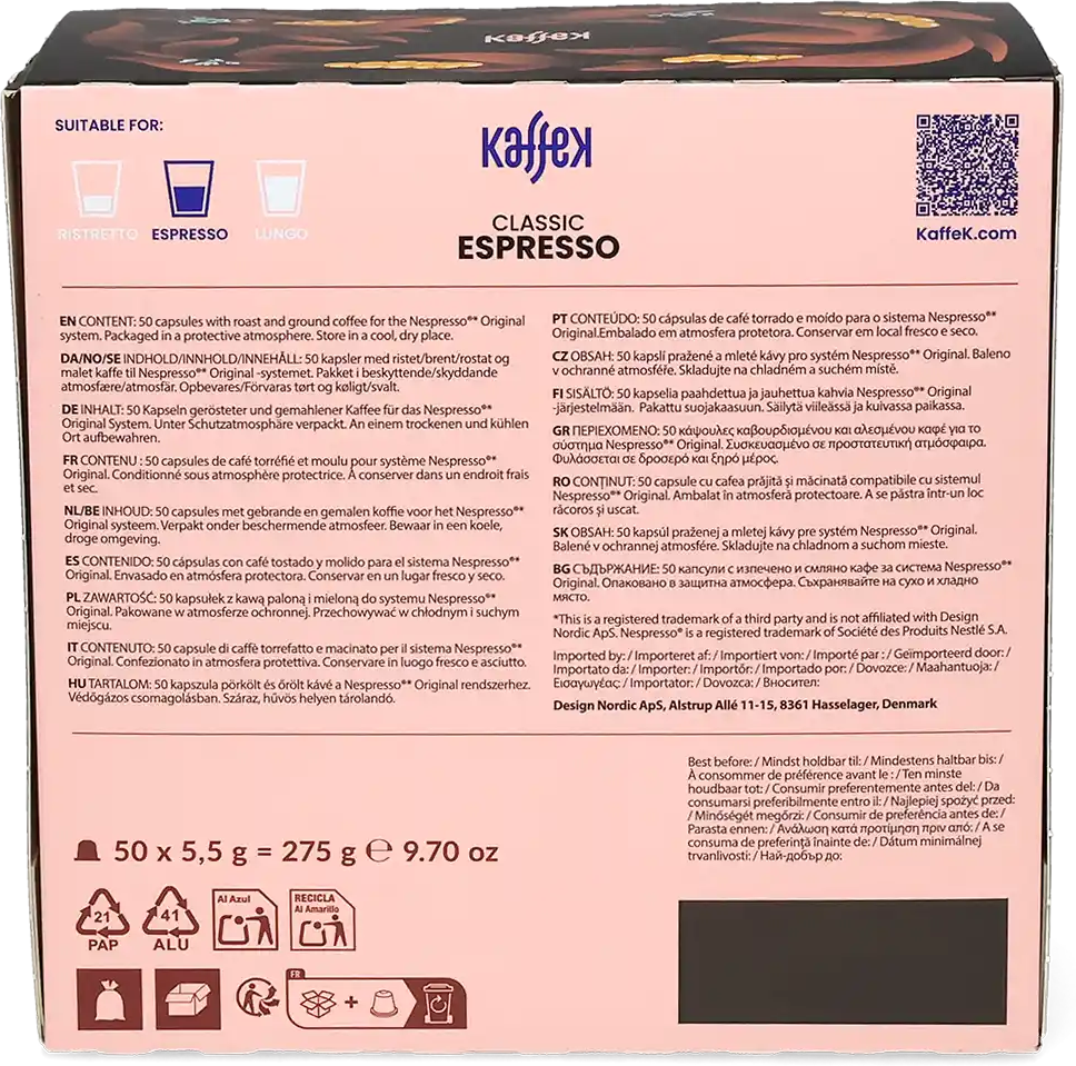 KaffeK   Espresso - 50 capsules voor Nespresso®