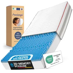 Arensberger FLEXX Kaltschaum Matratze 90x200 cm mit 3D Memory Foam - 7 Zonen; 25cm Höhe; H4, H3, H2 Misch-Härtegrad - Wendbare Kaltschaummatratze