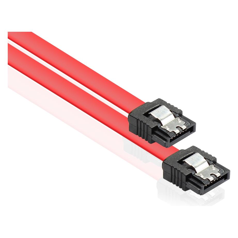 Varia SATA 6 Gb/s Anschlusskabel, Rot, 0,5m, Metallclip, vergoldete Kontakte (50 cm, SATA III) (427874)