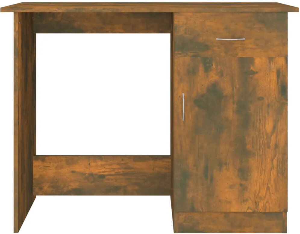 Latitude Run Nelly Desk Engineered Wood Bedroom Office Corner Study Desk Smoked Oak 76cm H X 100cm W X 50cm D