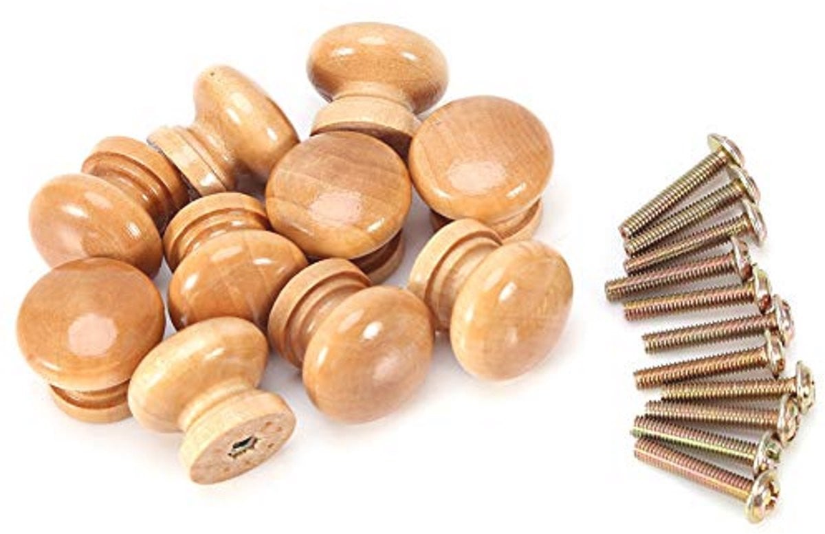 Natuurlijke Houten Ladehandgrepen Set van 10 - Duurzame Deurknoppen voor Keuken en Meubels
