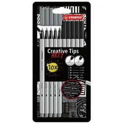 Stabilo 10er-Pack Multi-Liner »Creative Tips ARTY SHADING« schwarz