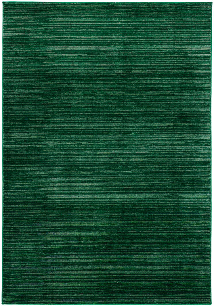 17 Stories Vision Striped Area Rug In Dark Green Dark Green Rectangle 91 x 152 cm