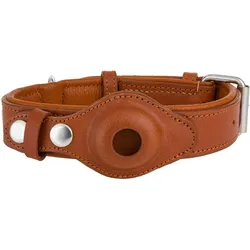 Barry King Obroża skórzana, S: 33-44 cm/30 mm, brązowy, z miejscem na lokalizator (S, Hund), Halsband + Leine