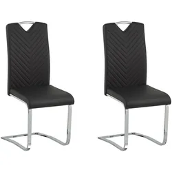 ESSZIMMERSTUHL 2er-Set Kunstleder Schwarz Picknes