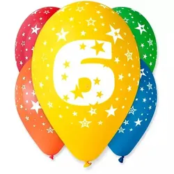 Bunte Zahlenluftballons, 5er-Set – 6