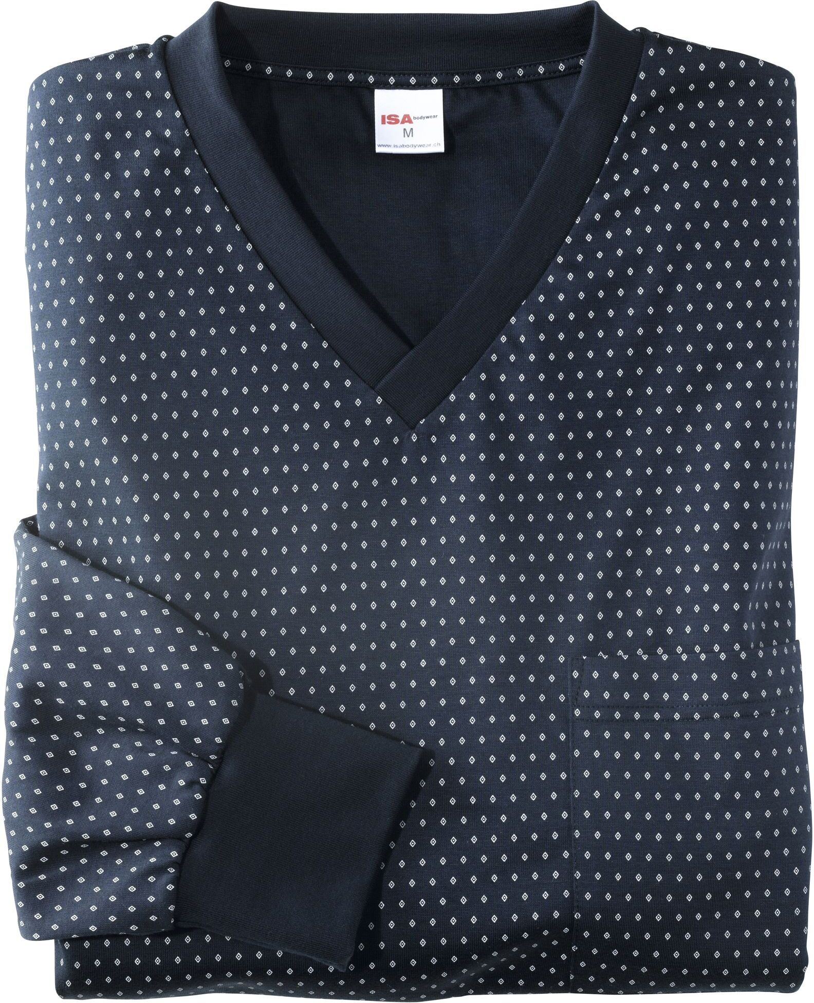 Pyjama ISA BODYWEAR "Pyjama lang", Herren, Gr. XL, blau (dunkelblau), Obermaterial: 100% Baumwolle CO(Bio)., Homewear-Sets Pyjama dunkelblau XL
