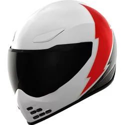 Icon Domain Slabtown, Integralhelm - Weiß/Rot/Carbon - XL