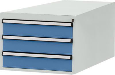 Manuflex Schubladen-Unterbau, für T 800 mm, lichtgrau/brillantblau
