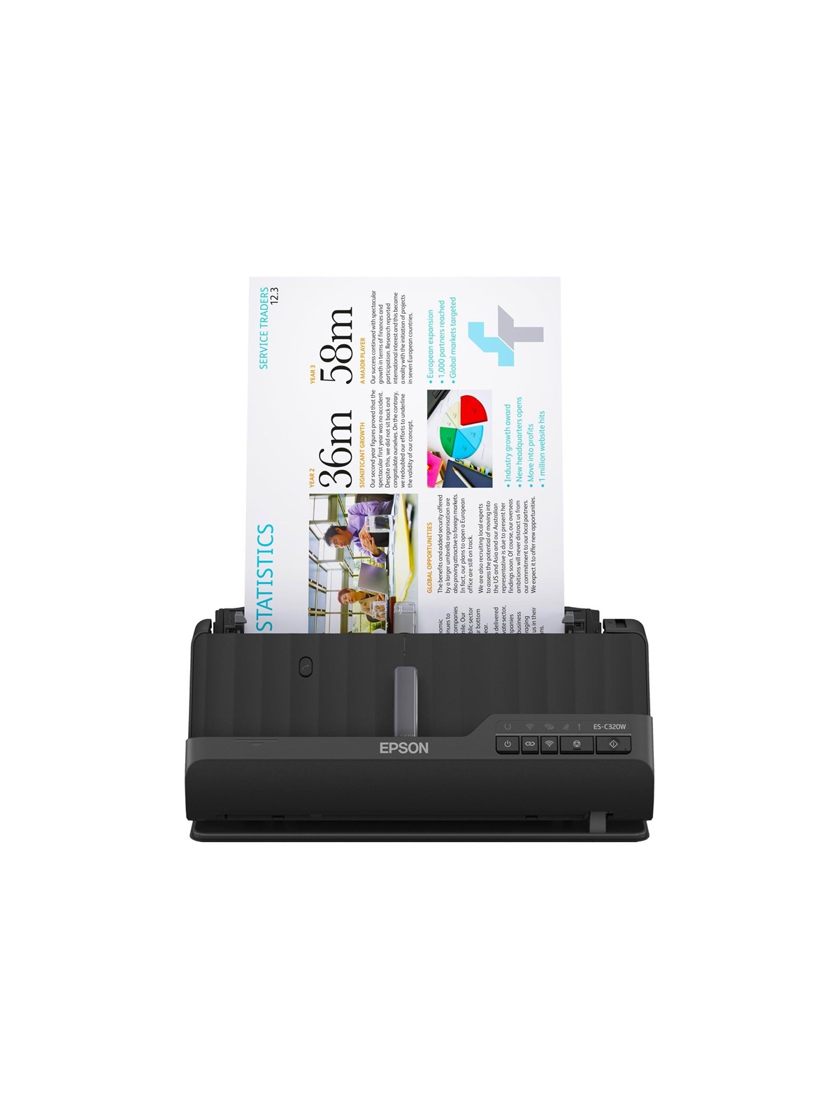 Epson ES-C320W - sheetfed scanner - desktop - USB 2.0 Wi-Fi(n)
